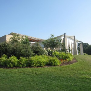 Viewing Overlook Pavilion Garden from the north