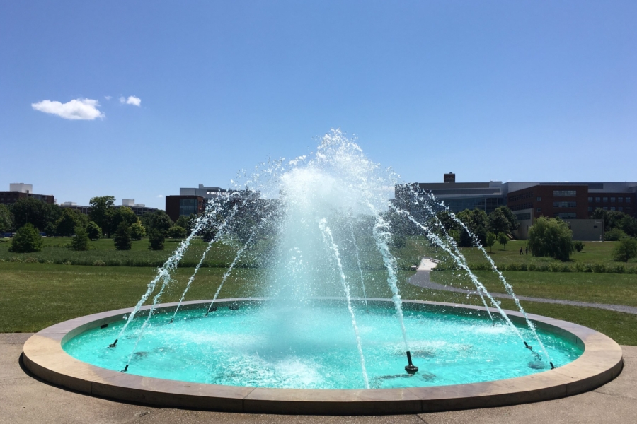 Fountain close up facing Park