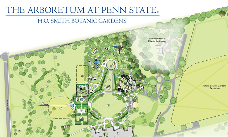 map of arboretum grounds