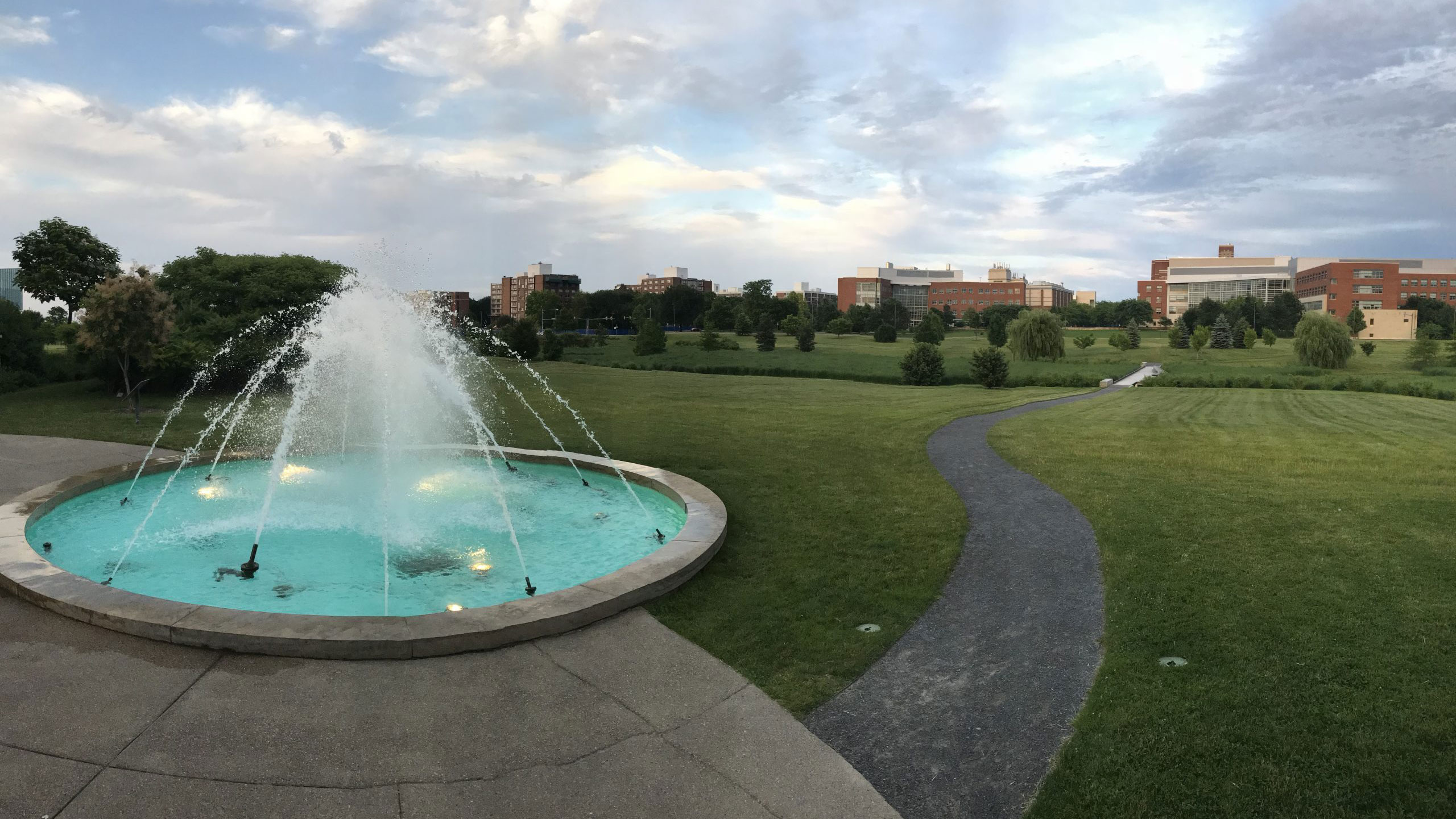 2018 Fountain overlooking marsh meadow to Park Ave