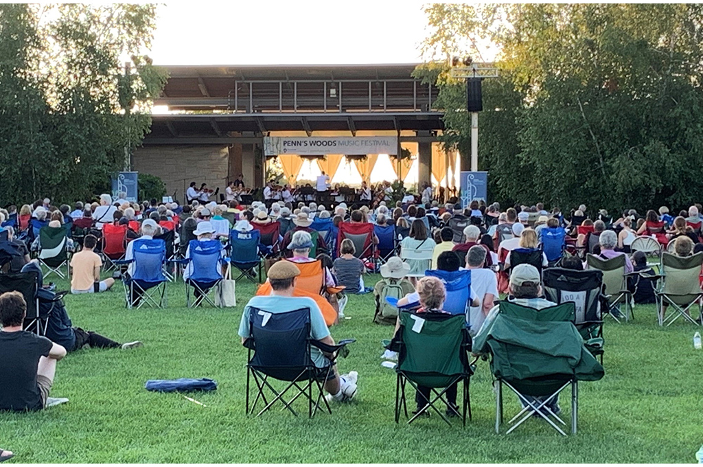 large crowd assembled on lawn for outdoor concert