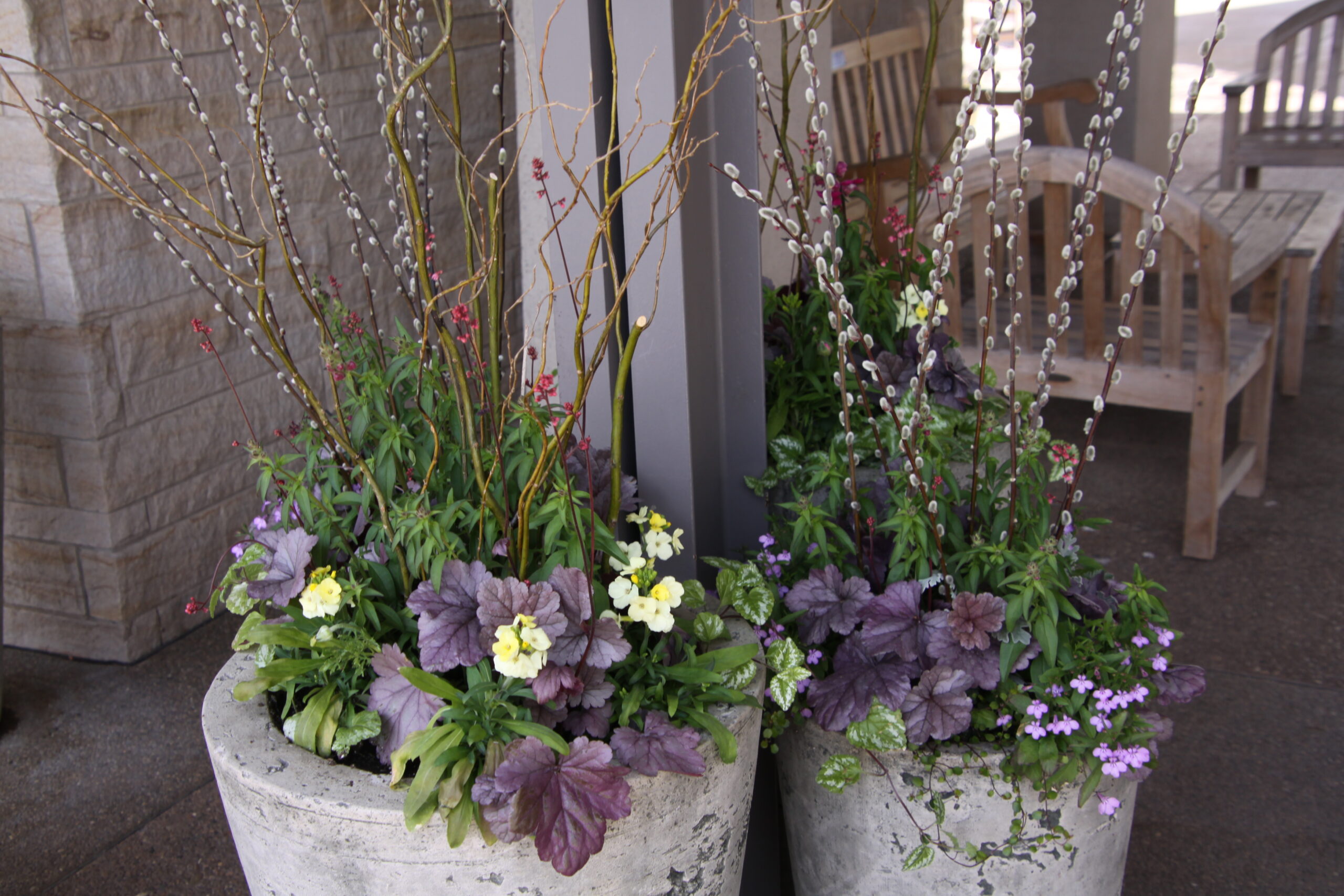 self-contained planters for spring