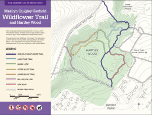 Map of the Marilyn Quigley Gerhold Wildflower Trail in Hartley Wood