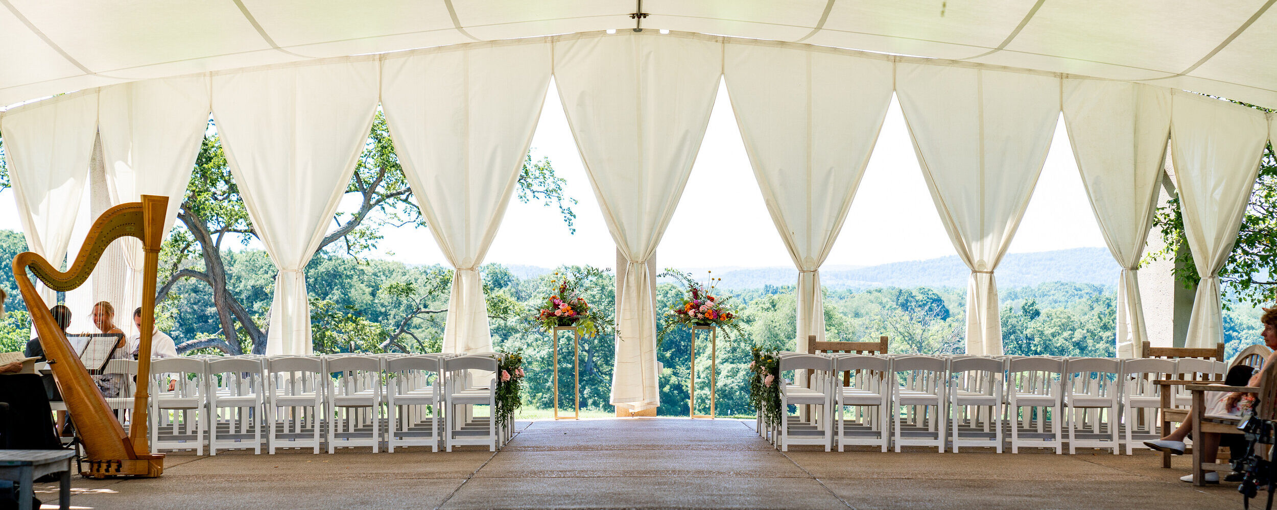 Wedding set up at the Arboretum pavilion